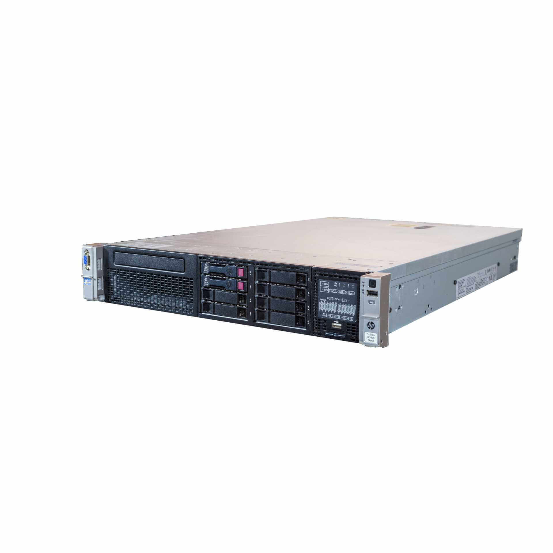 Gebraucht Server HP DL380p Gen8 Front, ohne Festplatten, Perspektive