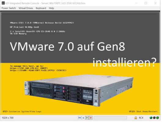 VMware auf HP Dl380p Gen8 installieren?